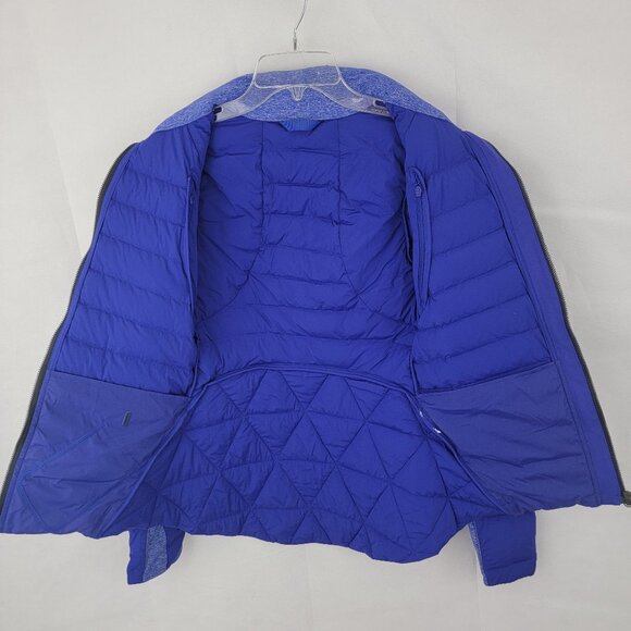 LULULEMON Womens Jacket Sz 4 Fluffed Up Goose Down Pigment BLUE Full Zip Running - Picture 8 of 16